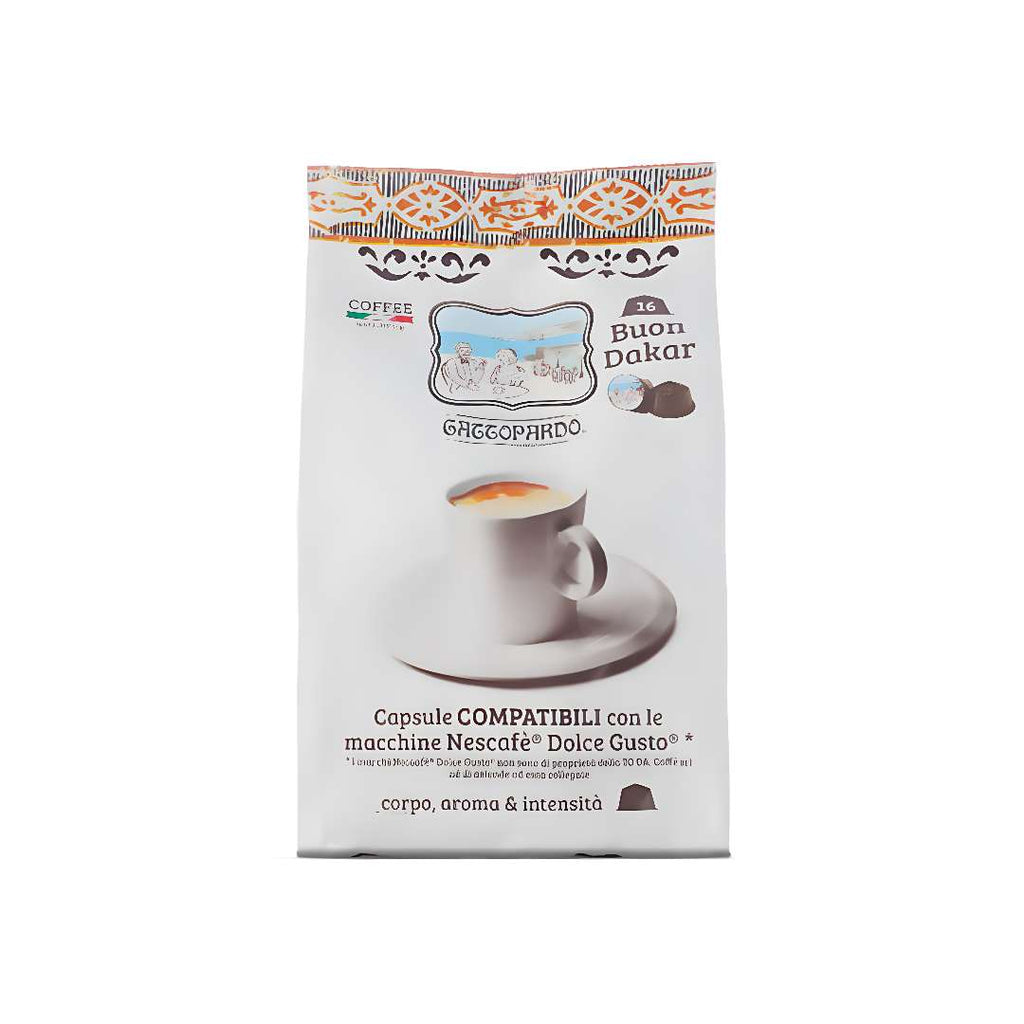 Busta da 16 capsule Buon Dakar To.Da Gattopardo compatibile Dolce Gusto