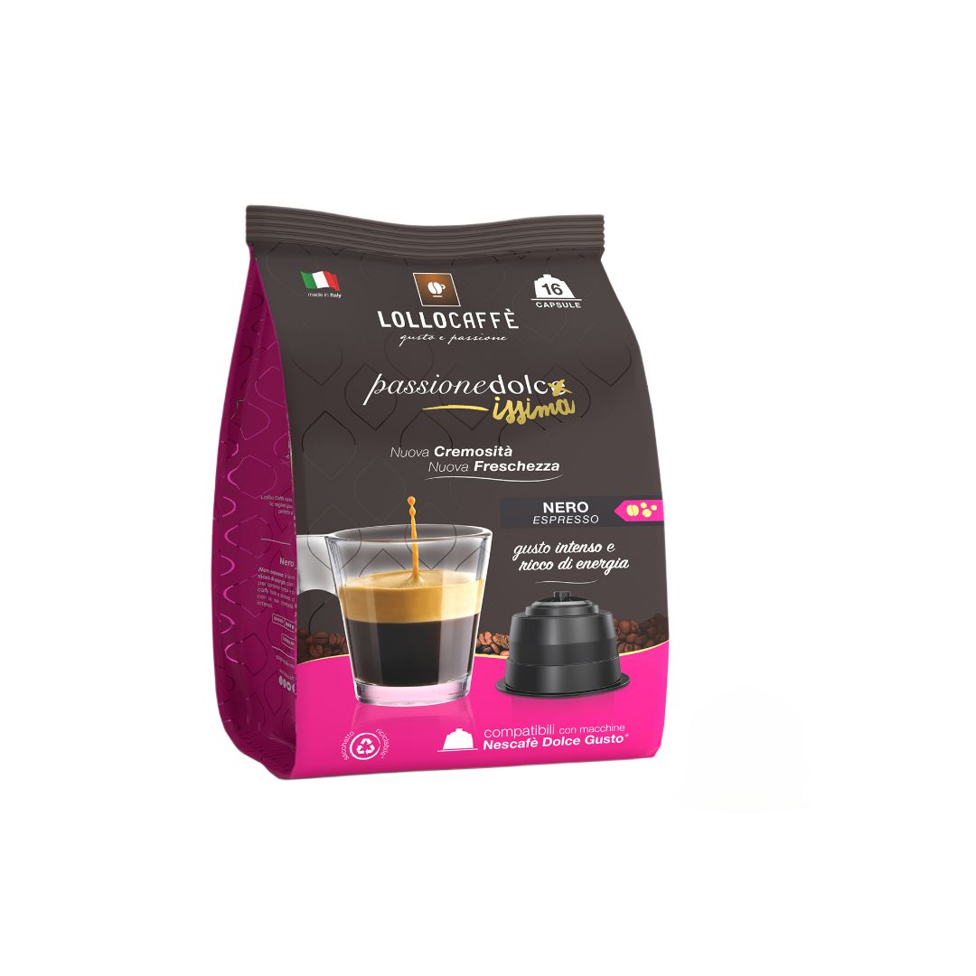 Busta da 16 Capsule LolloCaffè Miscela Nera compatibile Dolce Gusto