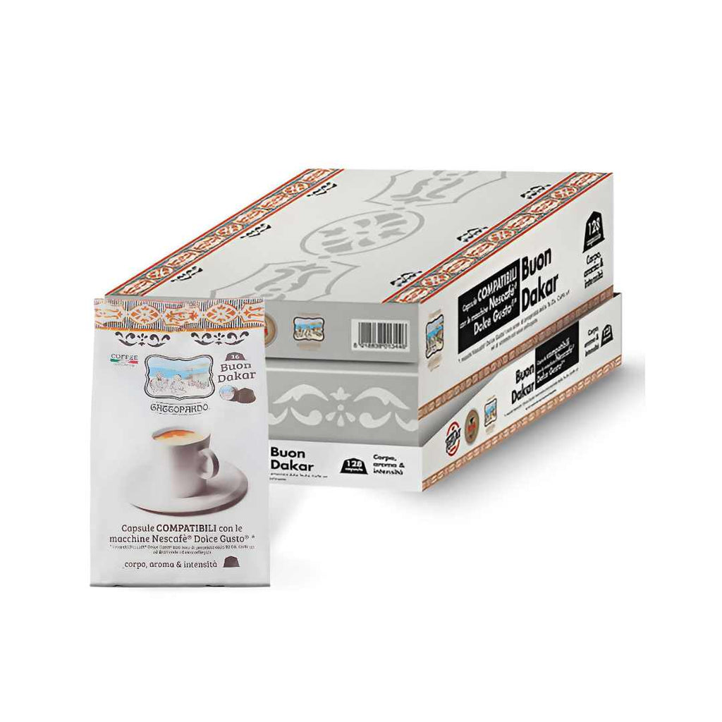 Confezione da 128 capsule Buon Dakar To.Da Gattopardo compatibile Dolce Gusto