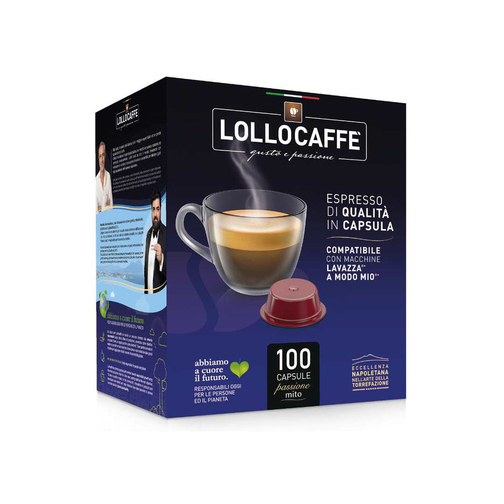 Confezione da 100 capsule LolloCaffè Miscele assortite compatibili A Modo Mio