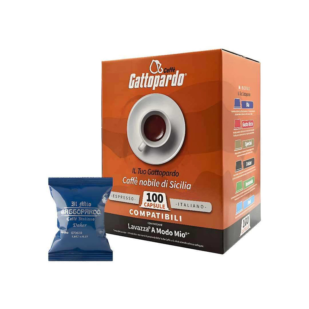 Confezione da 100 capsule Gattopardo To.Da Miscela Dakar compatibili A Modo Mio