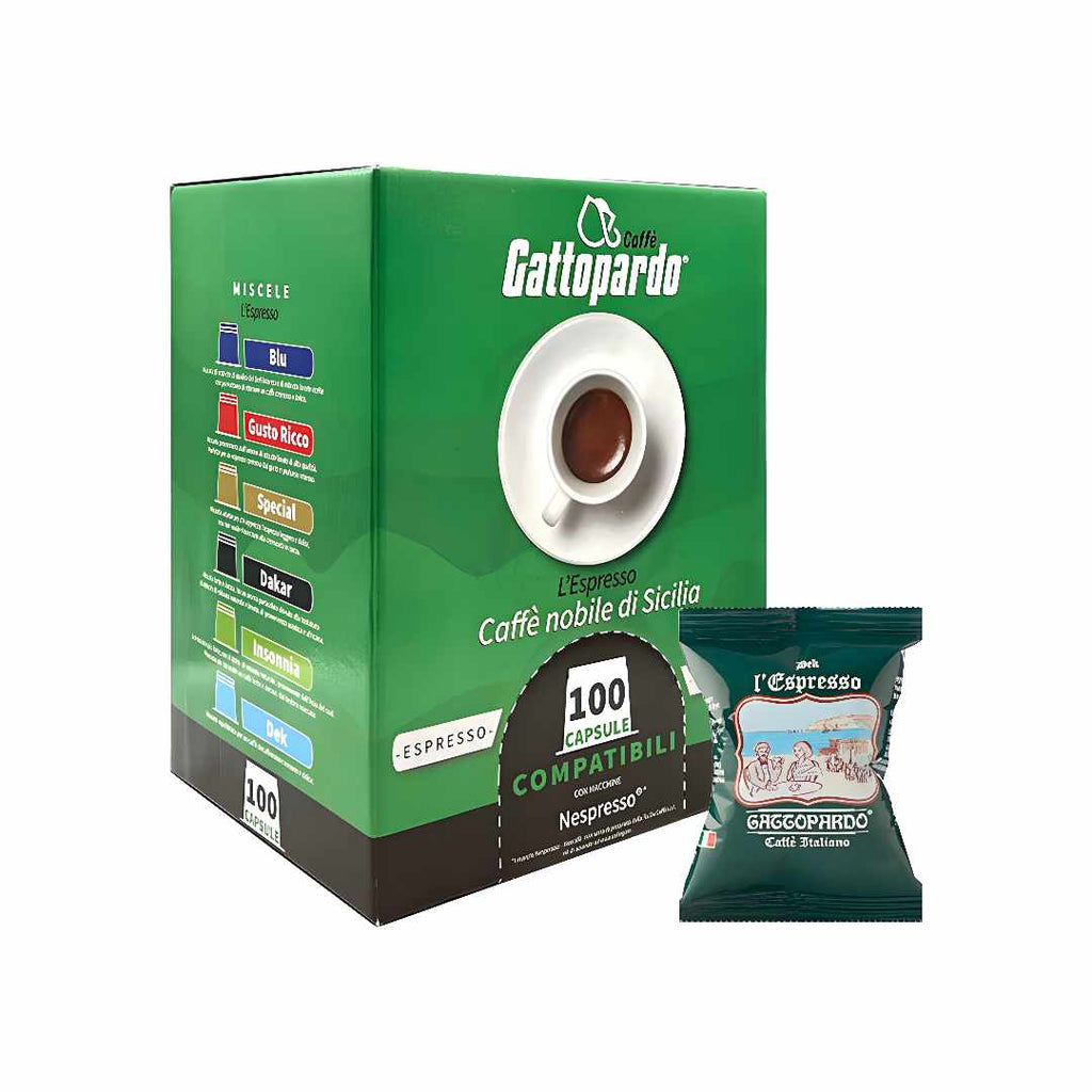 Confezione da 100 capsule Gattopardo To.Da Miscela Decaffeinato compatibili Nespresso