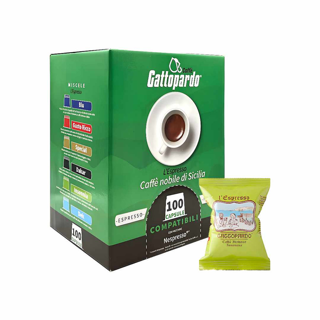 Confezione da 100 capsule Gattopardo To.Da Miscela Insonnia compatibili Nespresso